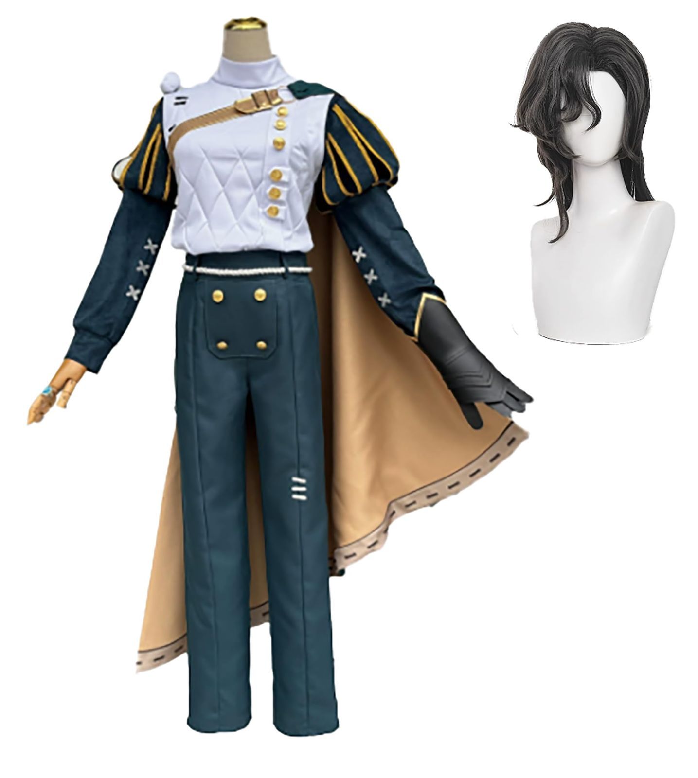 高品質 第五人格 騎士 ボタンコスプレ衣装 メガネ付き ウィッグ 付き 演劇服 リチャード?スターリング コスチューム ハロBJ0925ML03 ハロウィン
