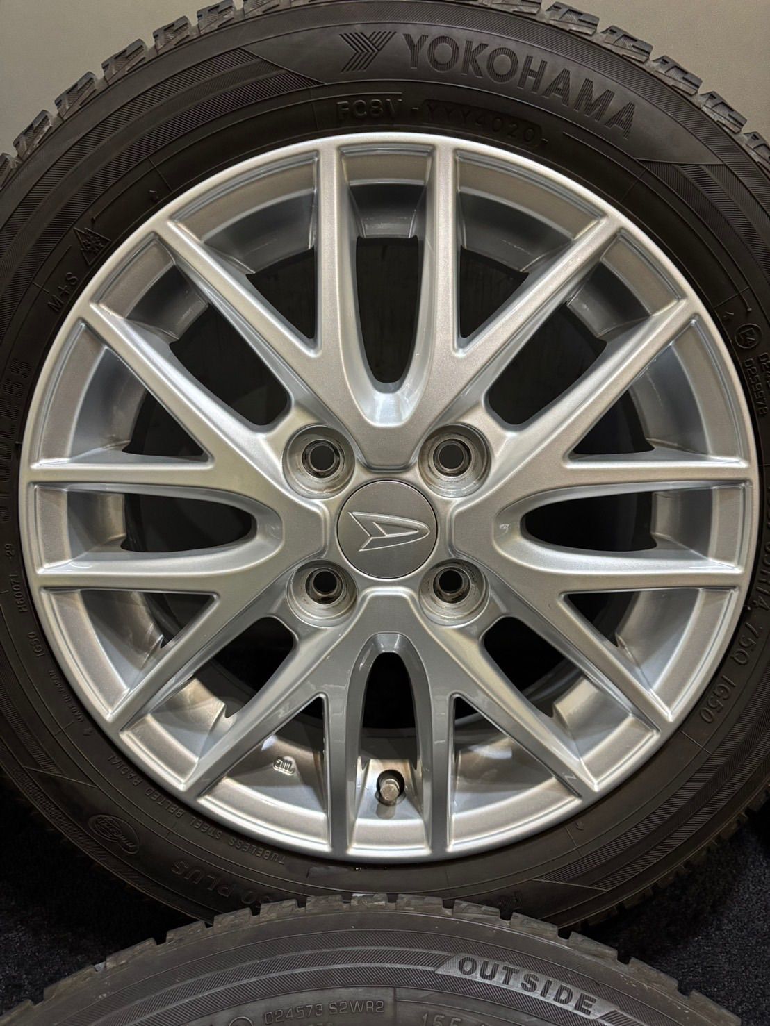 155 65R15 YOKOHAMA ice GUARD iG50PLUS 20年製 ダイハツ 純正 14インチ 4.5J 45 100 4H スタッドレス 4本 タント キャスト 南1-K425