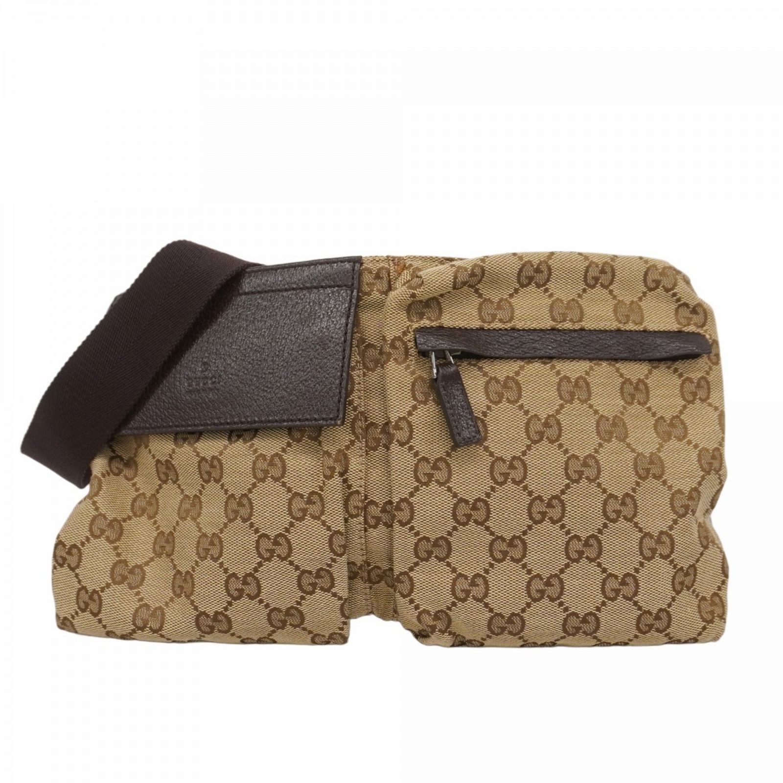 グッチ Gucci グッチ ウエストバッグ GGキャンバス 28566 キャンバス ブラウン レディース P1386961
