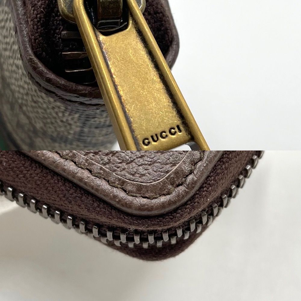 グッチ コインケース ユニセックス コンパクトウォレット カードケース オフィディア シェリーライン GUCCI 597613  GGスプリームキャンバス レザー ベージュ ブラウン 茶 ゴールド金具 人気 美品【中古品】 - メルカリ