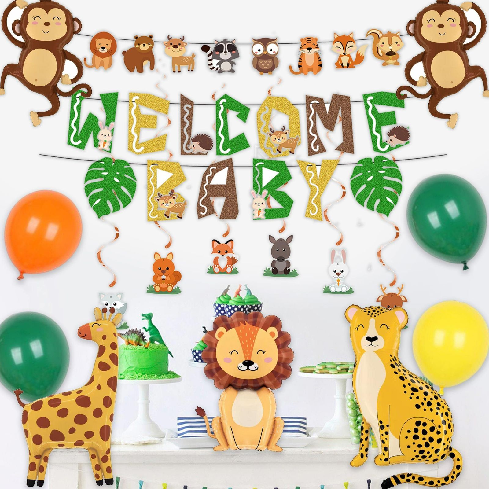 数量限定】WELCOME BABY 世界の動物たち ガーランド 動物園 森