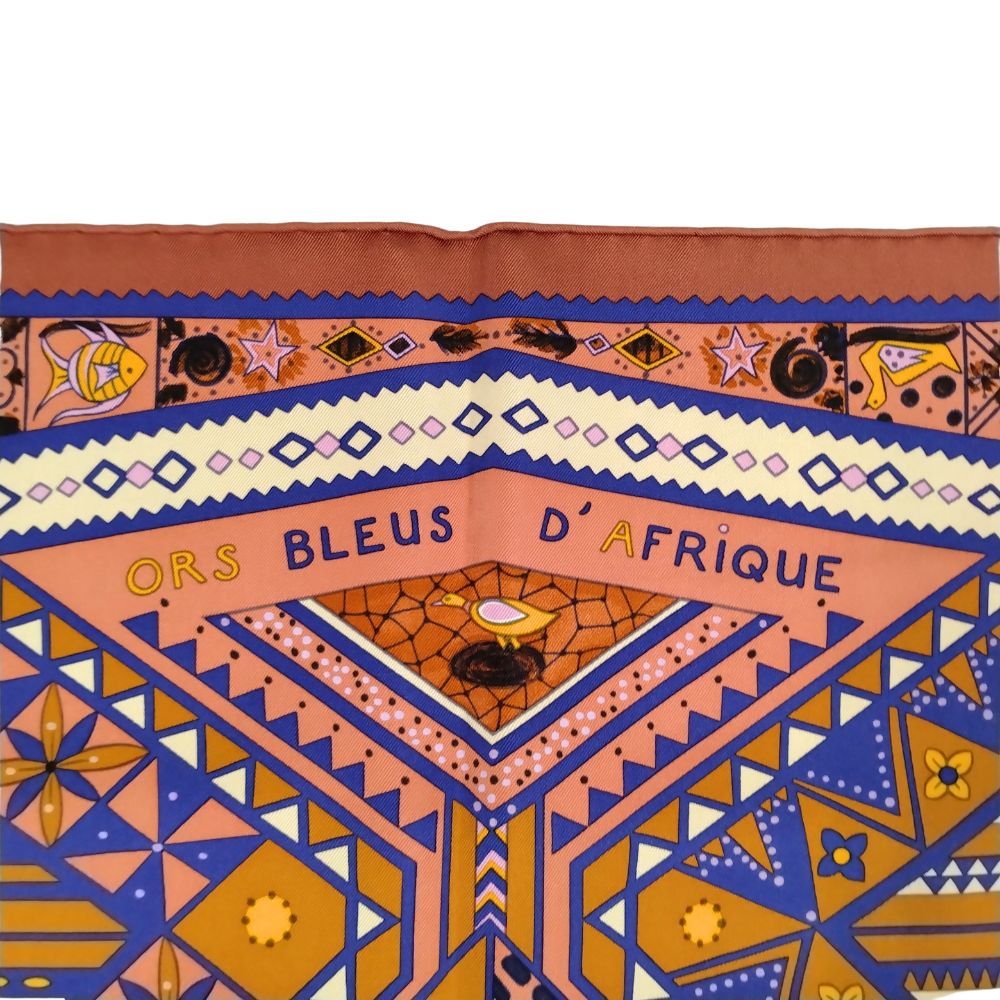 HERMES エルメス シルク スカーフ カレ90 ORS BLEUS DAFRIQUE アフリカ