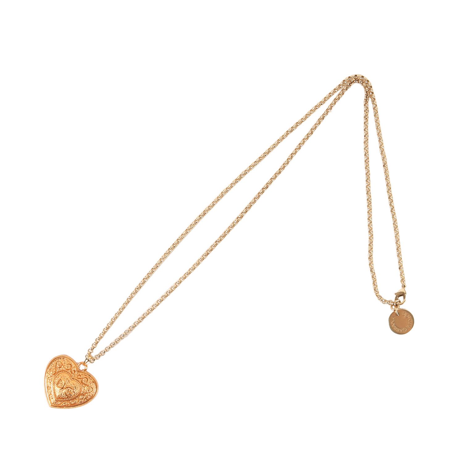 DOLCEu0026GABBANA ドルチェu0026ガッバーナ DG ロゴ ハート モチーフ ペンダント ネックレス / アクセサリー ジュエリー ゴールド 【メンズ】