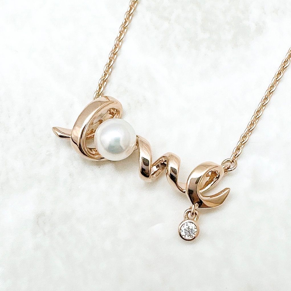 美品🌟MIKIMOTO パール Love ピンクゴールド ネックレス 約43cm 美品🌟MIKIMOTO パール Love ピンクゴールド ネックレス 約43cm