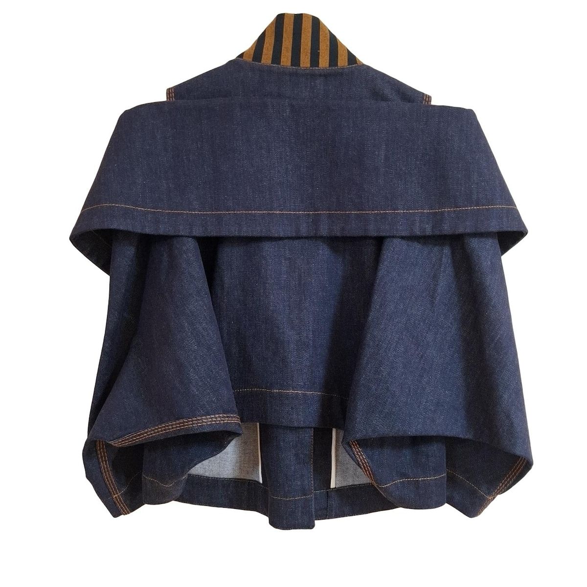 サステナブルな FENDI フェンディ Gジャン サイズ40 M レディース - ダークネイビー×ライトブラウン×黒 七分袖 オープンショルダー ペカン 春 秋