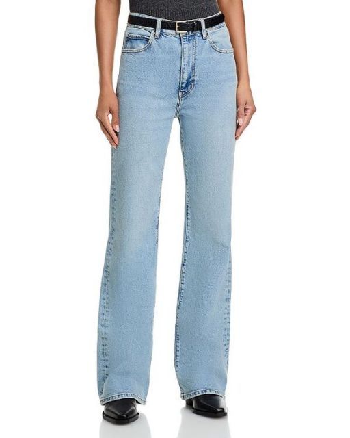 【送料無料】 フレーム レディース デニムパンツ ボトムス The Ruler High Rise Straight Jeans in Written Written