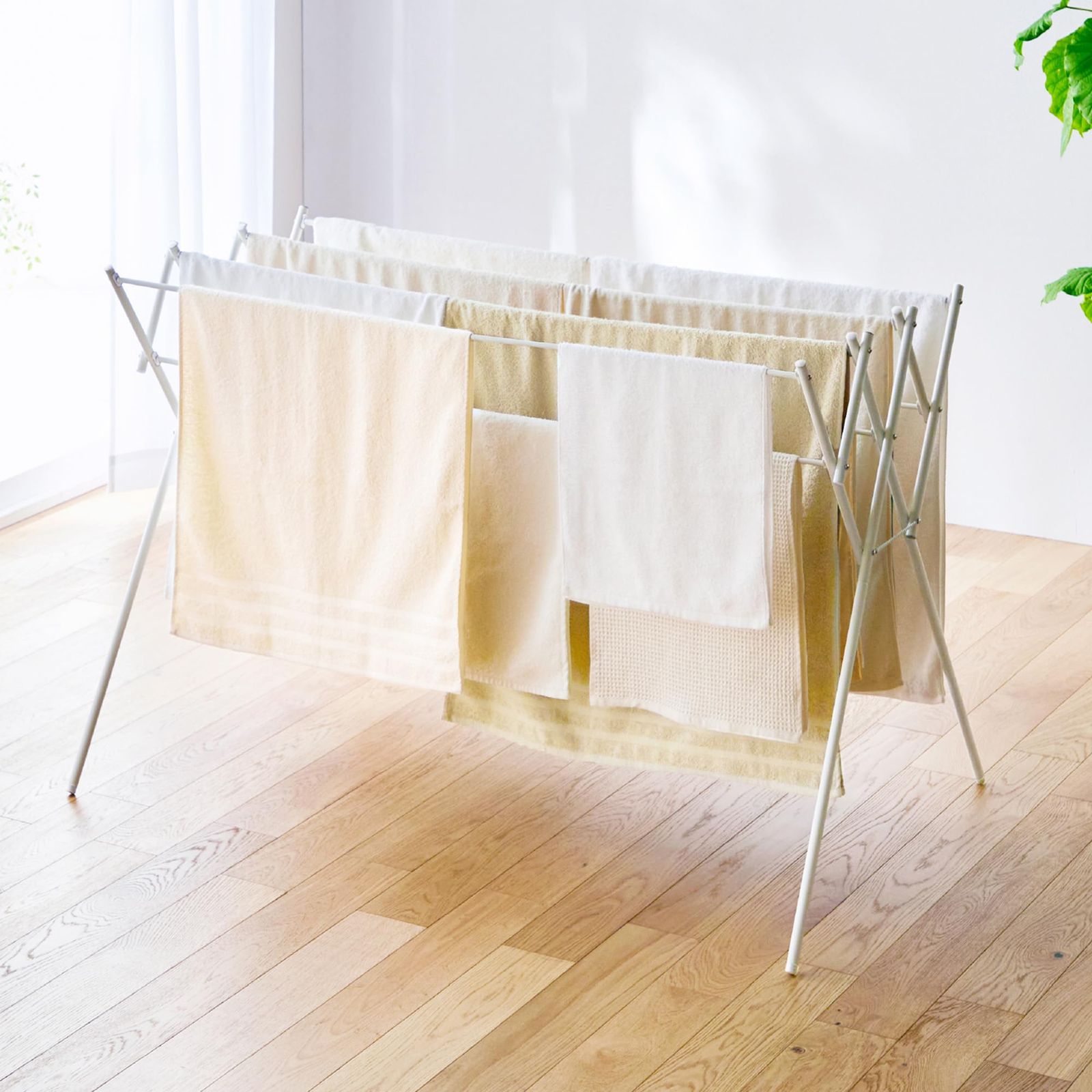 HEIAN SHINDO 室内物干し 物干しスタンド 伸縮タイプ マットホワイト 約2 3人用 幅70 126cm 耐荷重7kg OH-120WH 平安伸銅工業