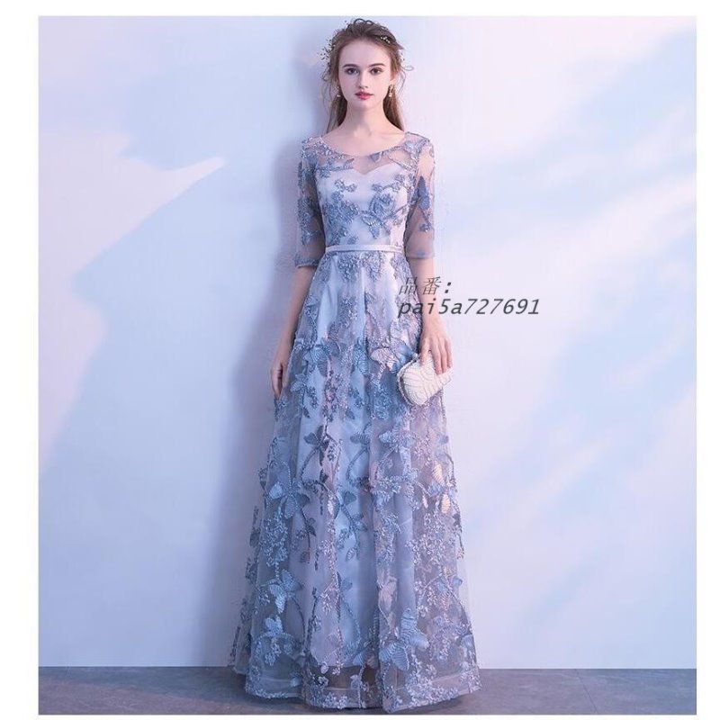 結婚式ドレス 袖あり ロングドレス カラードレス ウエディングドレス パーティードレス 謝恩会 披露宴卒業式 成人式 二次会 お呼ばれ 30代40代 食事会 pai5a727691