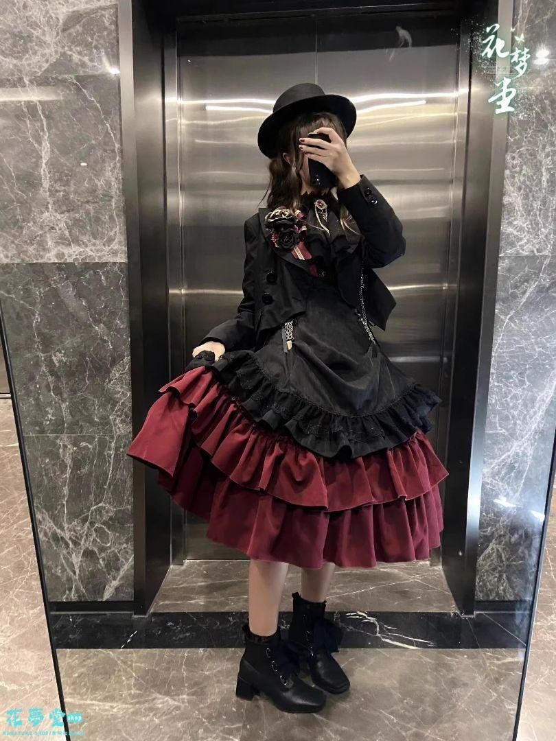 【超安い】 25年 ♥コスプレ ドレスロリータセット 仮装 オリジナル 洋服 ロリータ ワンピース 撮影会 舞台 イベント 原野空間-249 魅惑的な