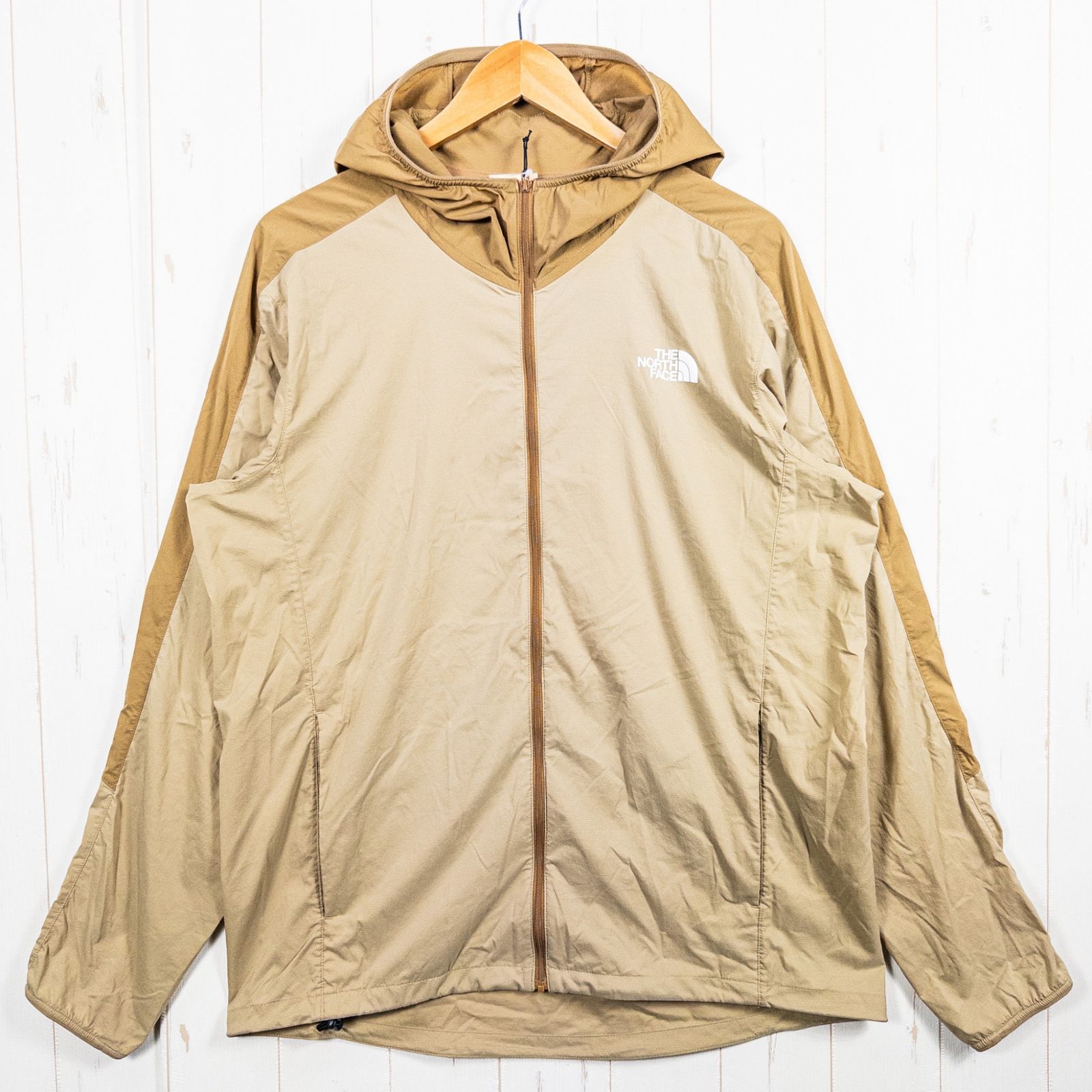 【未使用】ノースフェイス エニータイム ウインド フーディ ティン グレー XL Men's XL ベージュ系】 The North Face ( ザ・ノースフェイス