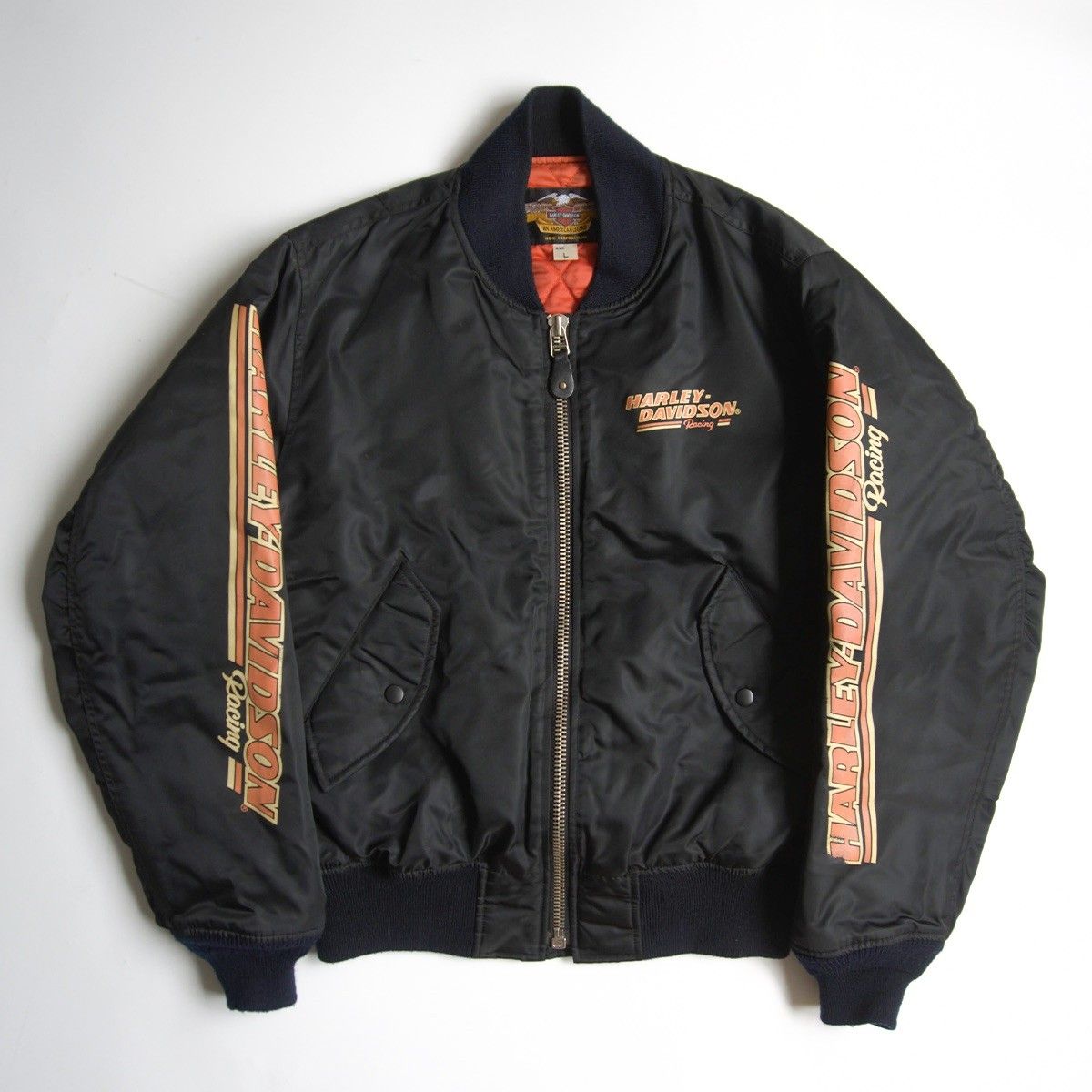美品】HARLEY DAVIDSON【MA-1 ナイロン フライトジャケット】L