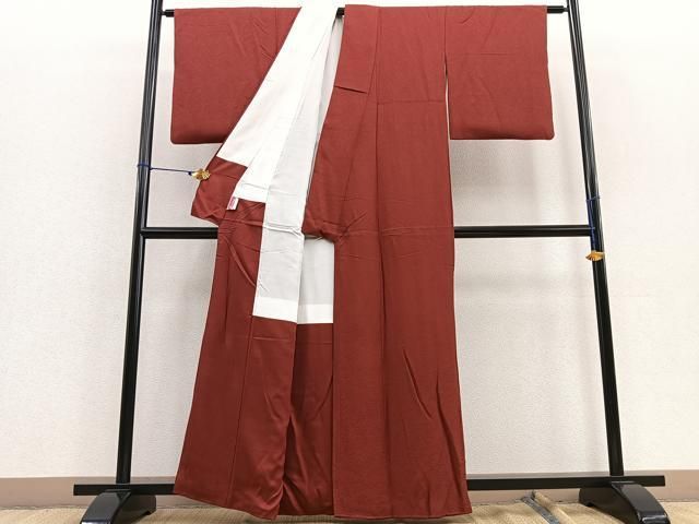 平和屋着物○上質な紬 色無地 退紅色 正絹 逸品 未使用 CAAT6820vf