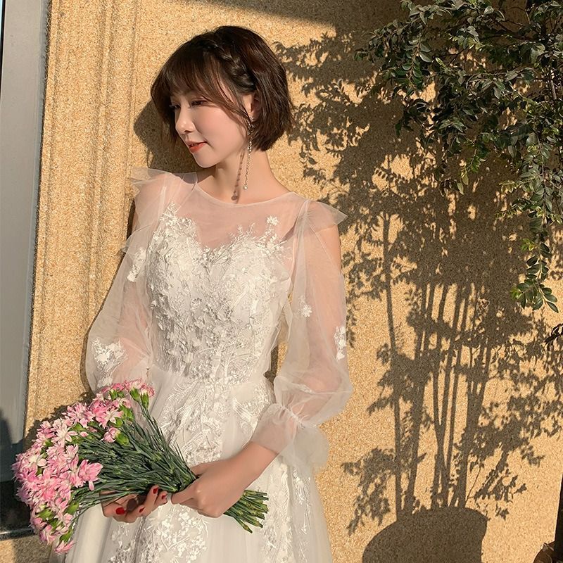 ウェディングドレス 白 フレンチライト 花嫁 ロング丈 フレア ウェディングドレス 白 フレンチライト 花嫁 ロング丈 フレア