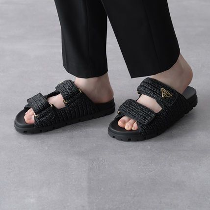 PRADA プラダ サンダル シューズ クロシェ トライアングルロゴ