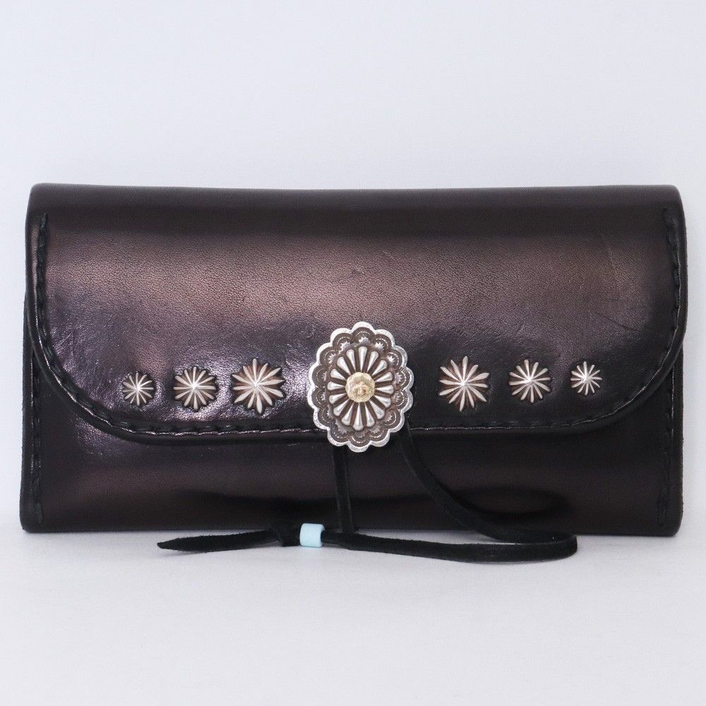 GORO'S 金メタル付きコンチョ アポロコンチョ付き 三つ折り長財布