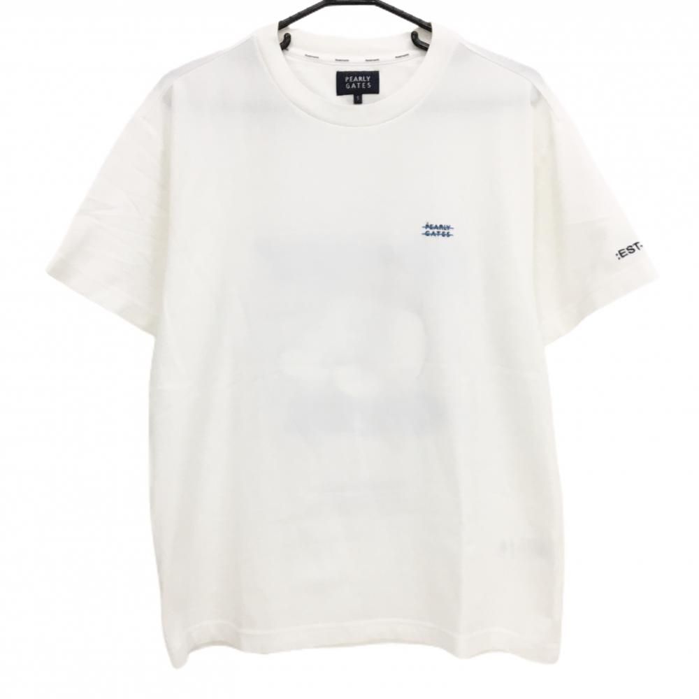 パーリーゲイツ Tシャツ 白 背面プリント BALLくん メンズ 5 L ゴルフウェア 2025年モデル PEARLY GATES