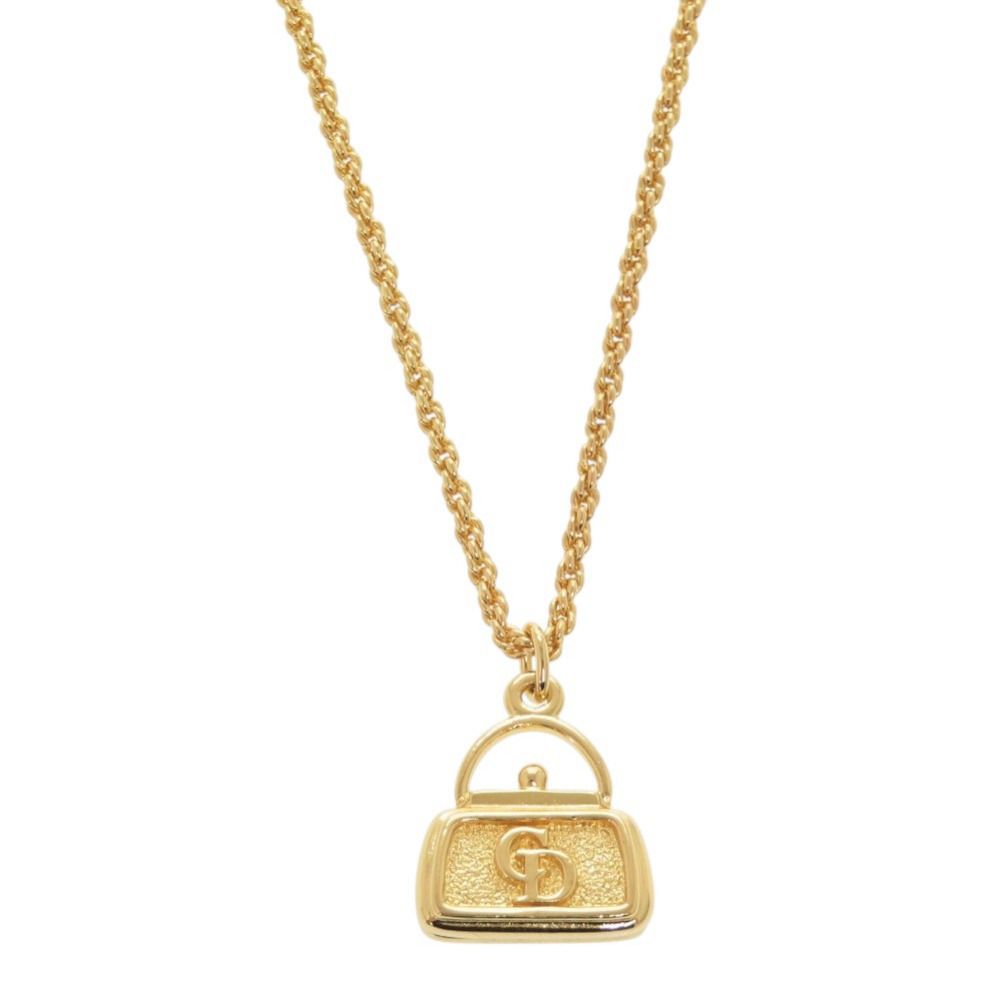 美品 クリスチャンディオール バッグモチーフ GP ゴールド ネックレス