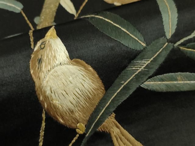 平和屋本店□極上 アンティーク 大正ロマン 九寸名古屋帯 総手刺繍  