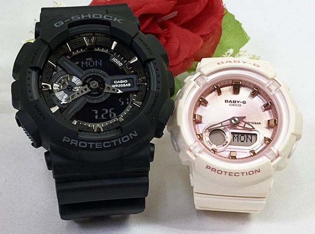 恋人たちのGショックペアウオッチ Gショック ペア G-SHOCK BABY-G  ペア腕時計 カシオ 2本セット  アナデジ デジタル GA-110-1BJF BGA-280-4A2JF  ラッピング無料 手書きのメッセージカード 　クリスマス 