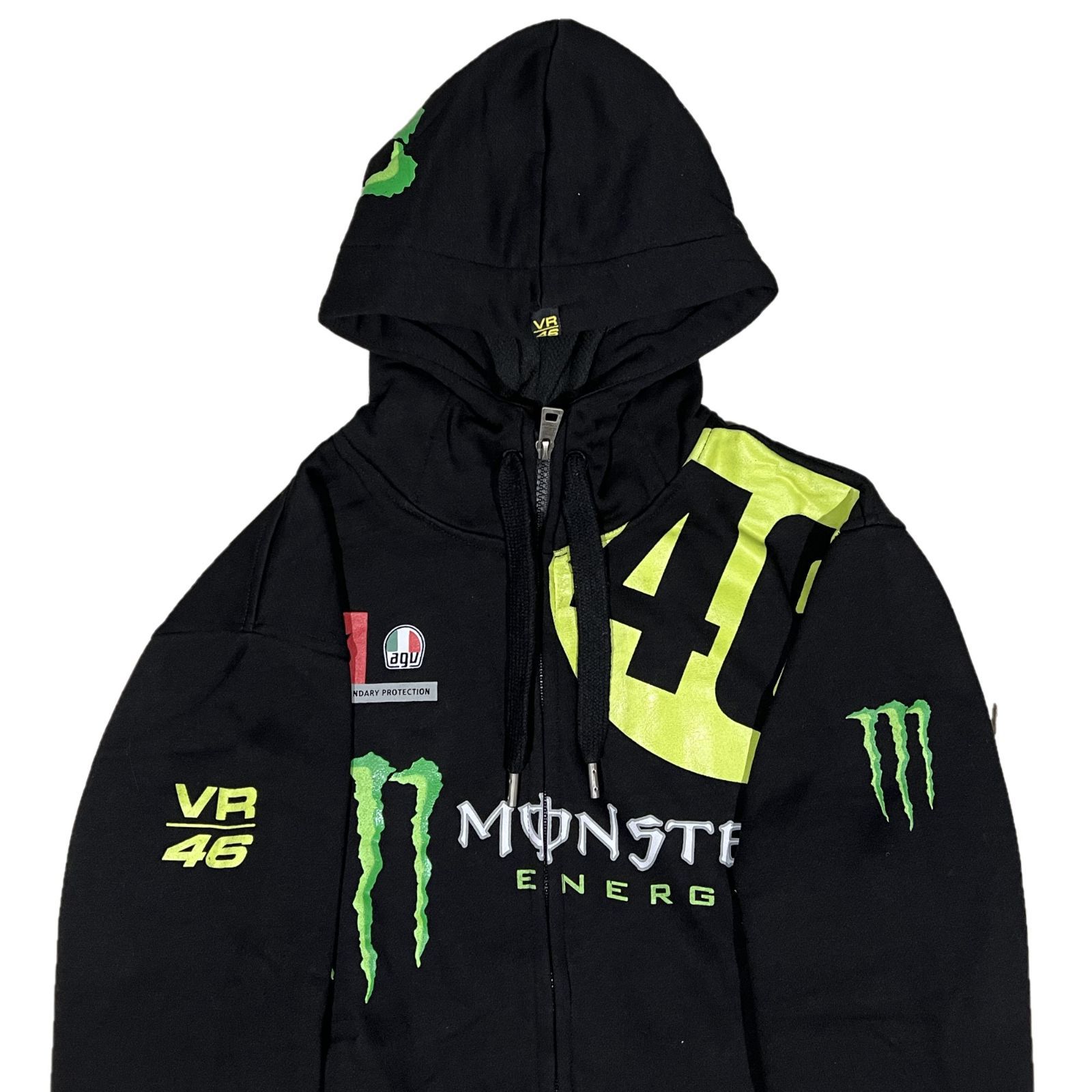 VR46 Monster Energy ビッグロゴ ジップアップパーカー XL