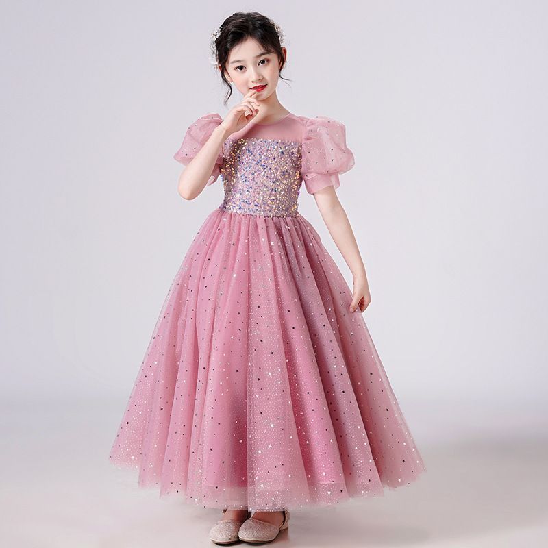 子供 ドレス ピアノ発表会 女の子 ワンピース パーティードレス プリンセス 花嫁 半袖 キッズドレス コスプレ 発表会 結婚式 子供服 チュール フォーマル 演奏会 七五三 小学生 中学生 プリンセスドレス xMJ8440