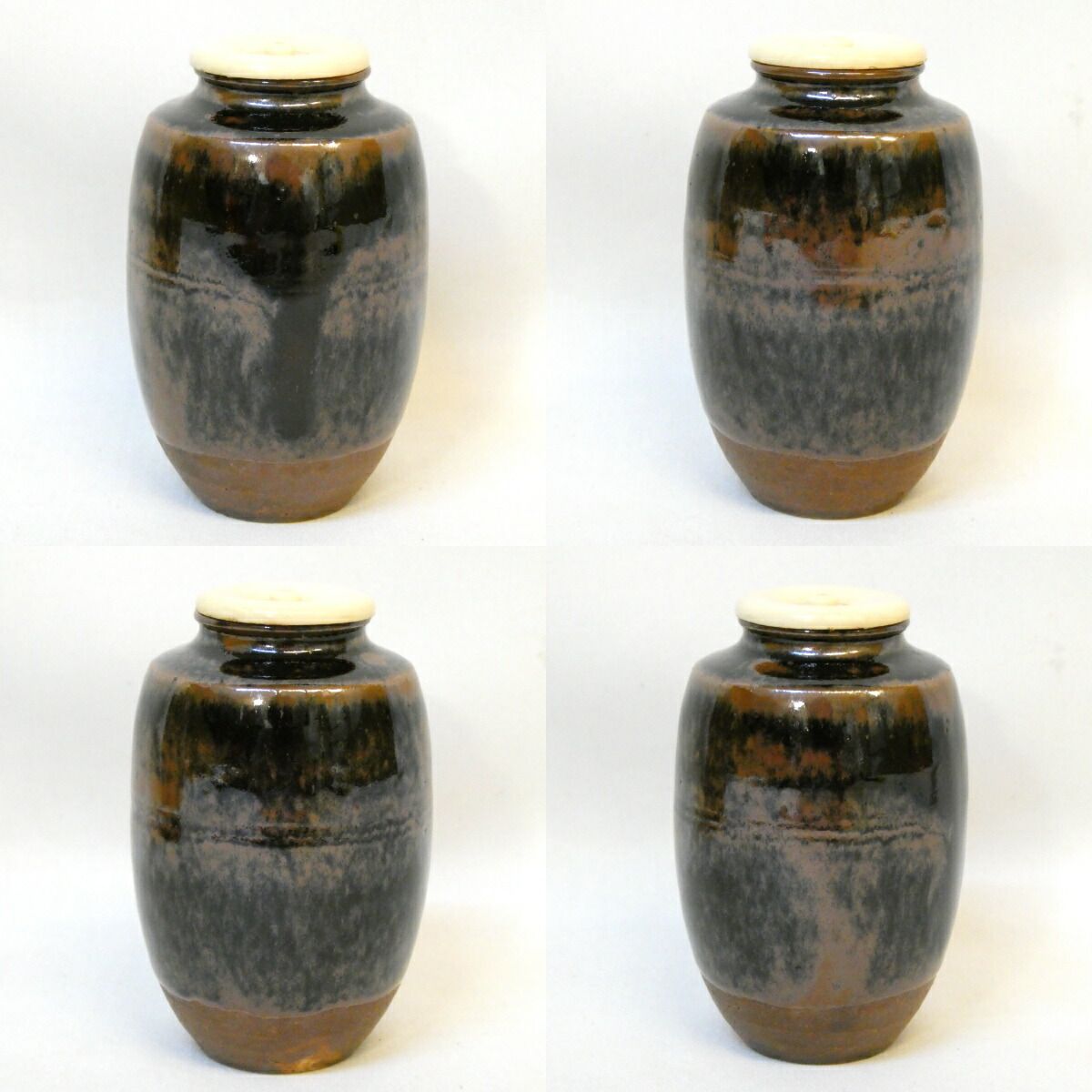 十月の特売品 二代 山口錠鉄作 古瀬戸 肩衝茶入 段織紹巴仕覆添え 茶道具