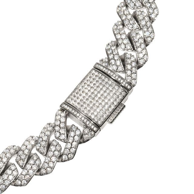 モアサナイト キューバンチェーン 12mm キューバンチェーン s925