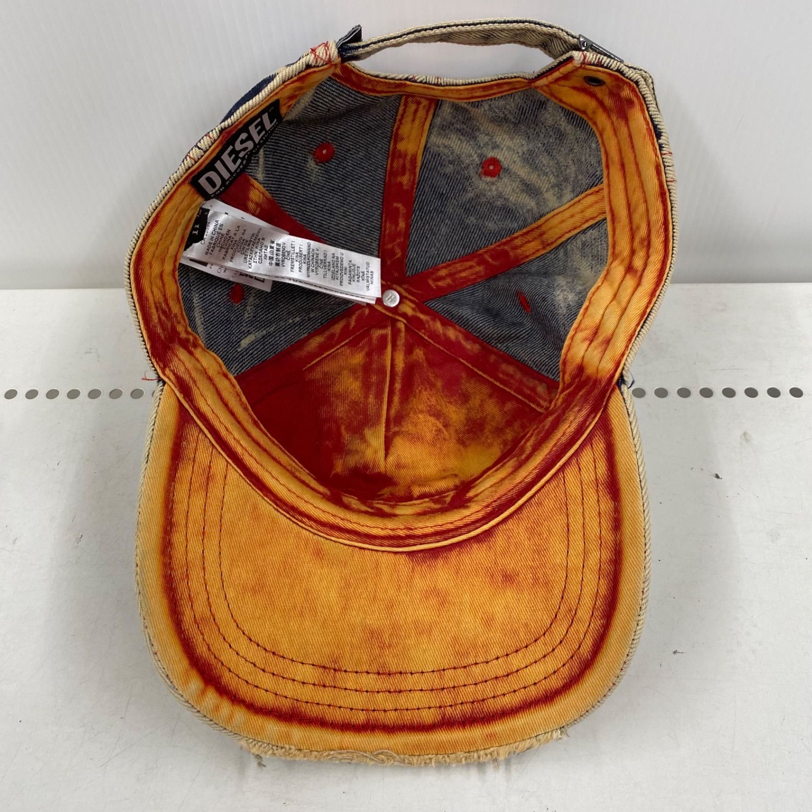 74.DIESEL C-SEYMON ダメージ加工 デニムキャップ【併売品