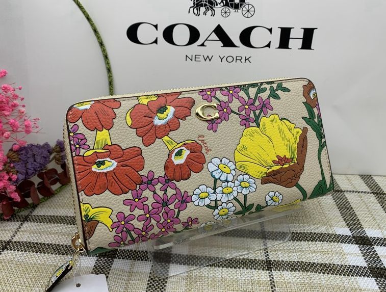 コーチ 財布 COACH 長財布 シグネチャー フローラル プリント 花柄 アコーディオン ウォレット プレゼント 贈り物 ギフト ラウンドファスナー  ロング ジップ ファッション レディース 新品 未使用 CJ373 351CEK8 - メルカリ