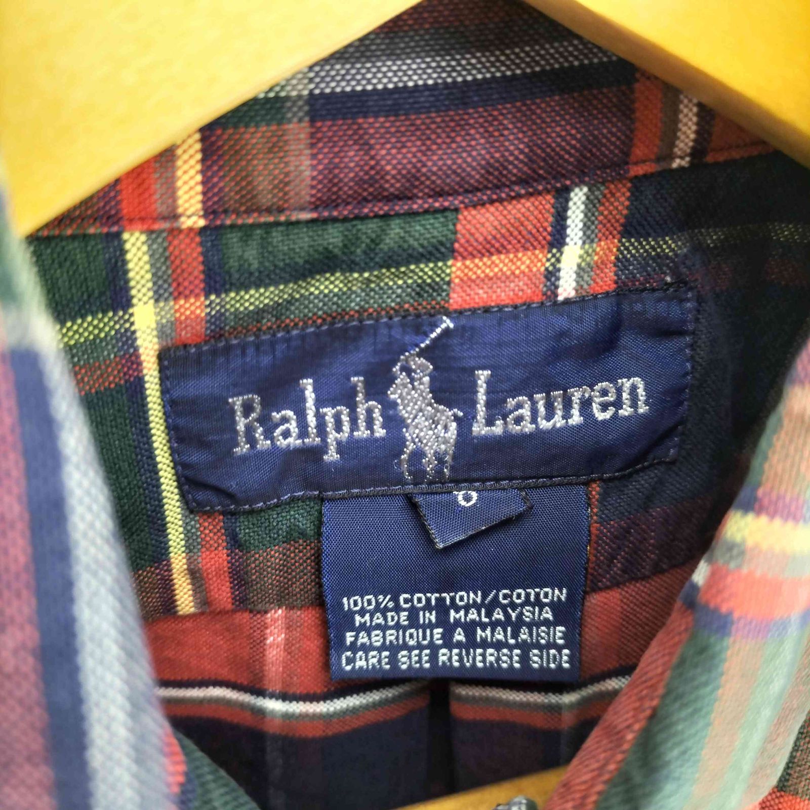90s Ralph Lauren 長袖BDシャツ マドラスチェック ポニー刺繍 90s Ralph Lauren 長袖BDシャツ マドラスチェック ポニー刺繍