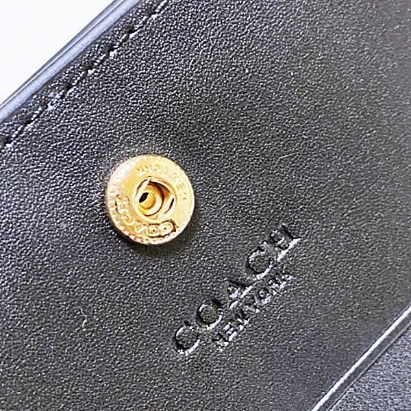 COACH コーチ 二つ折り財布 エンボス加工 スモールウォレット ブラック