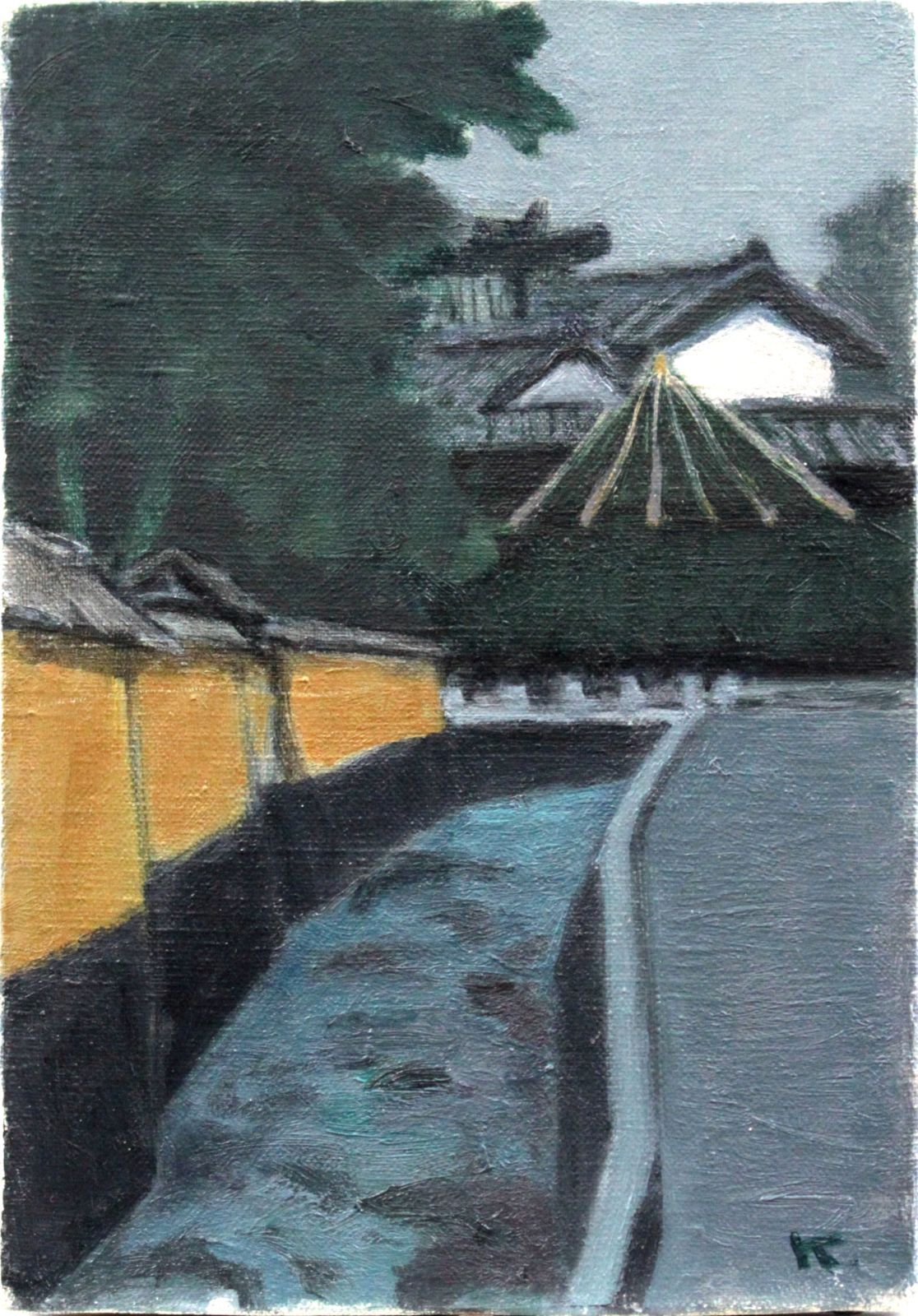 小川 愃『堀のある通り（金沢）』油彩画【真作保証】 絵画 小川 愃『堀のある通り（金沢）』油彩画【真作保証】 絵画