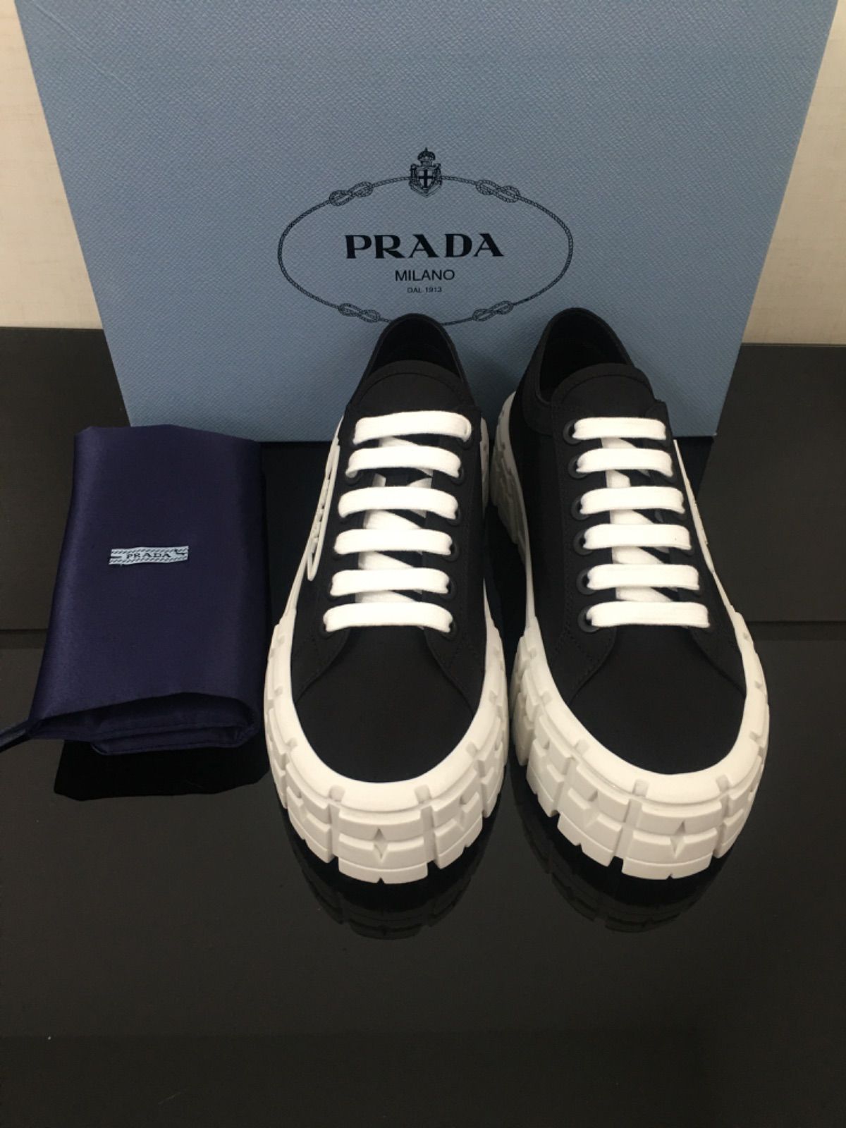 PRADA プラダ ナイロン キャバジン 厚底スニーカー 三角ロゴ