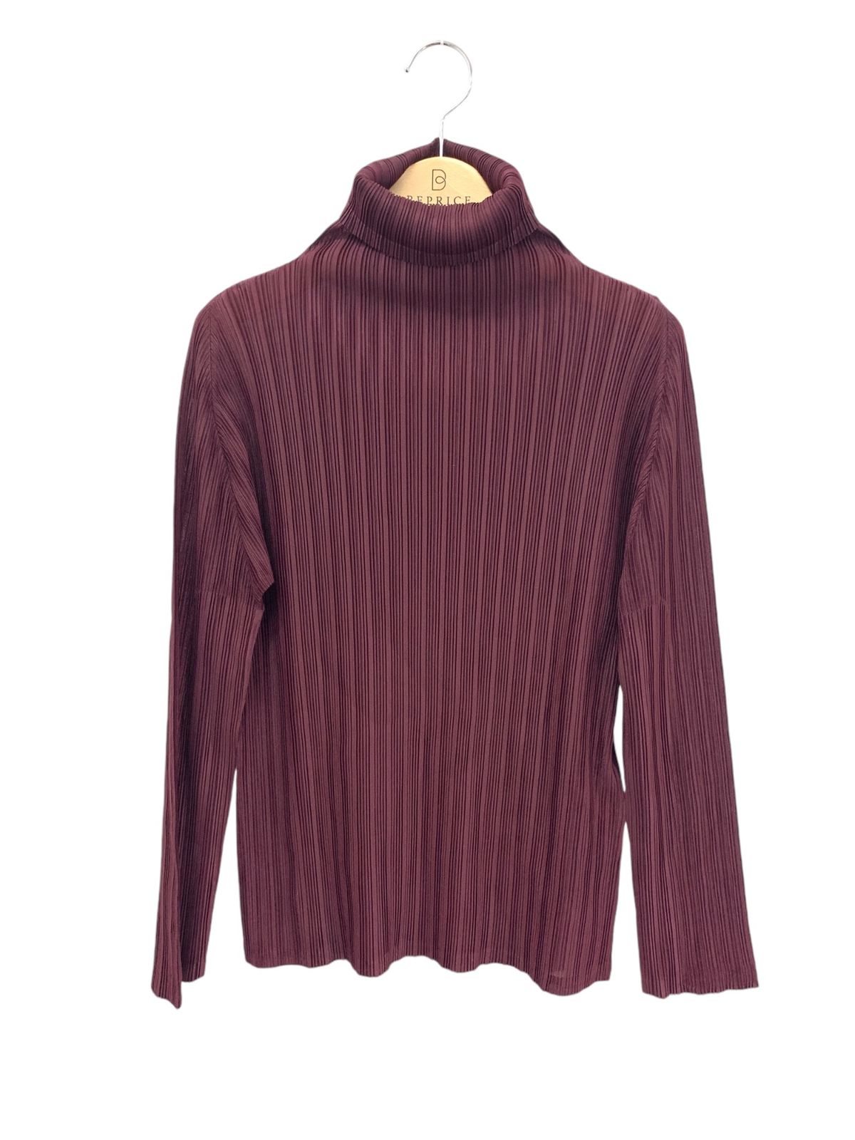 イッセイミヤケ プリーツ タートルネック ハイネック M 黒 白 13194