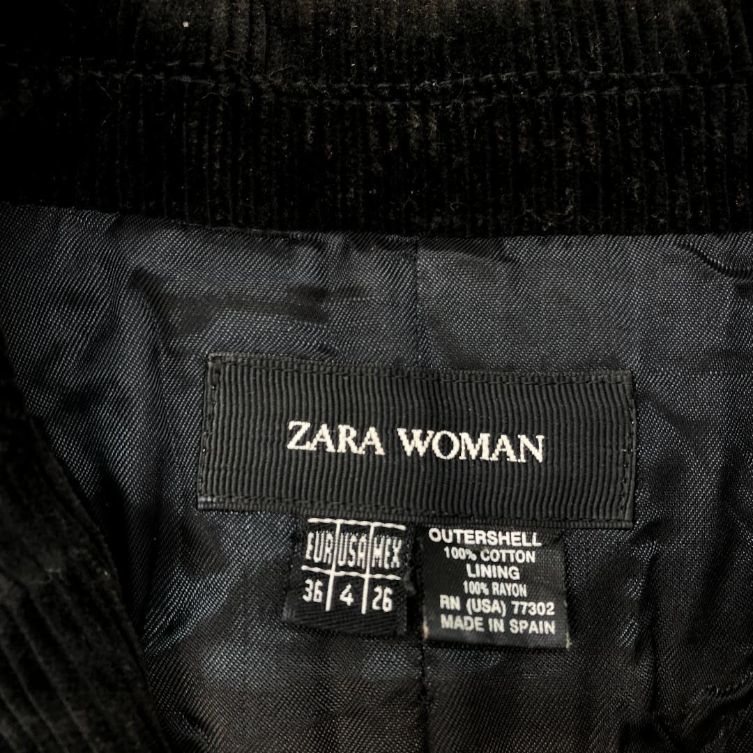 ZARA WOMAN ザラ コーデュロイ テーラードジャケット 黒 36 - メルカリ