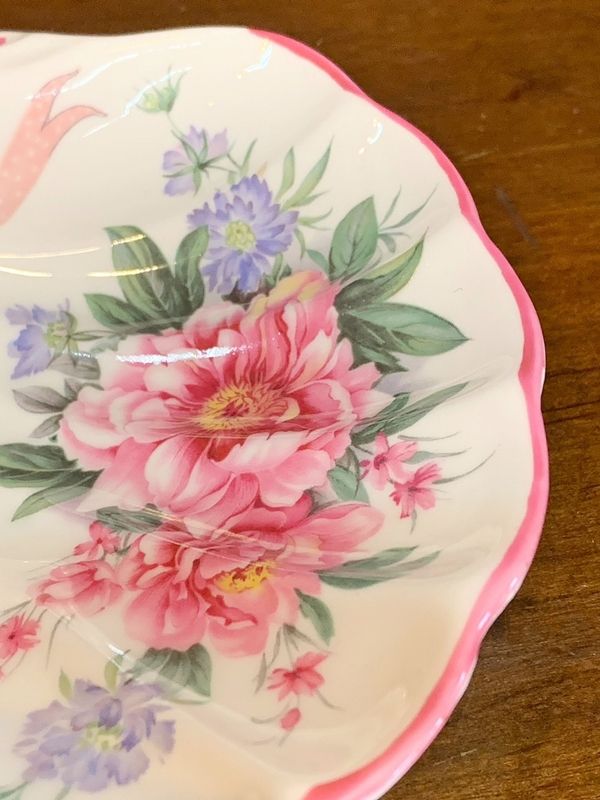 St.George ファイン ボーンチャイナ 花瓶 シェルプレート 2点セット