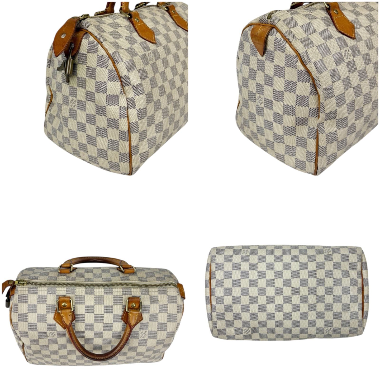 LOUIS VUITTON ルイヴィトン ダミエ アズール レザー スピーディ