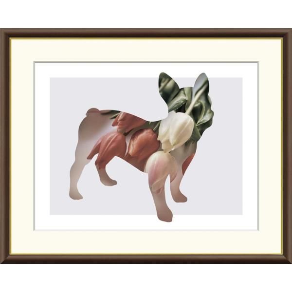 高精細デジタル額装版画 現代アート Misaki モノトーン アート Dog&Cat