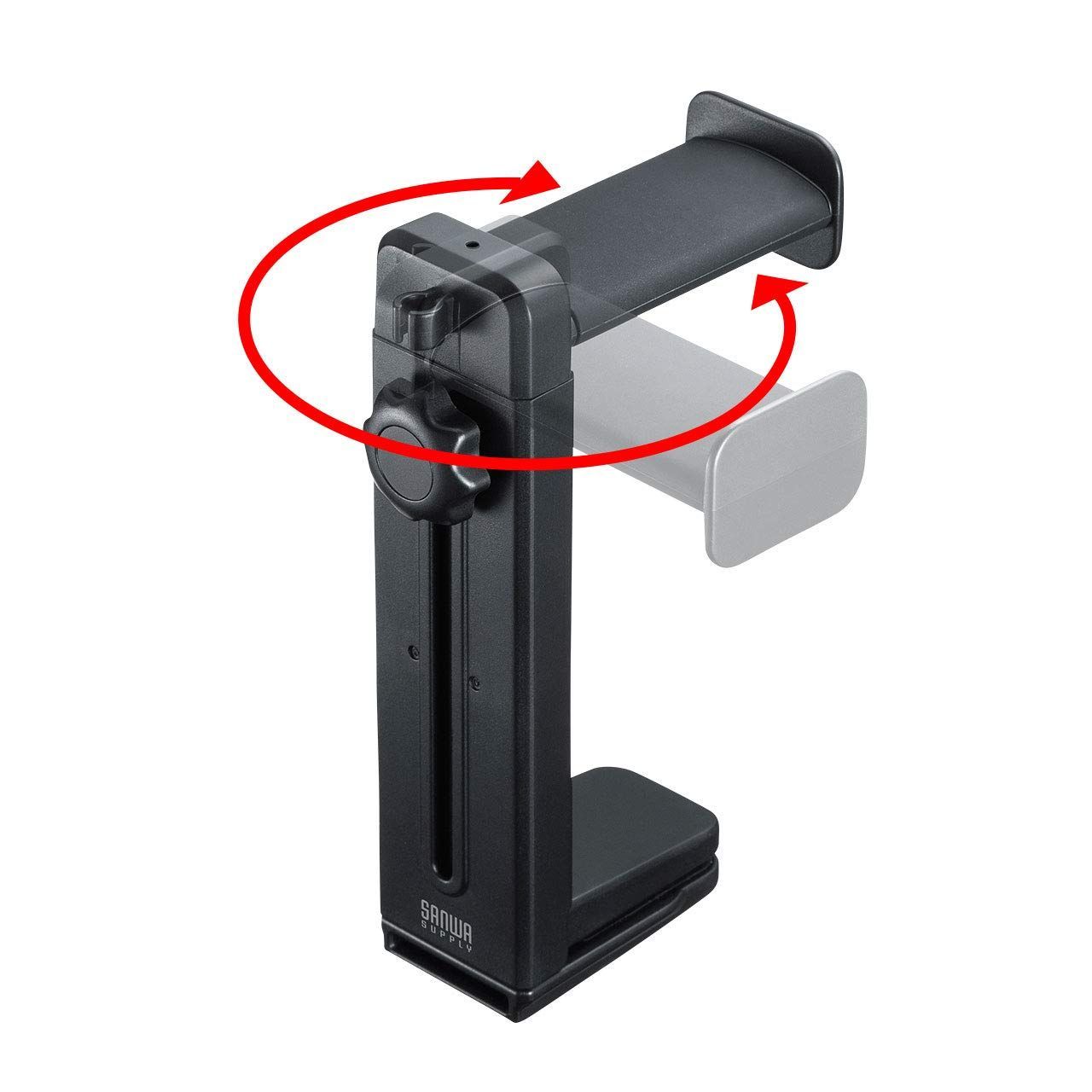 黒 360度回転式2WAYヘッドホンスタンド