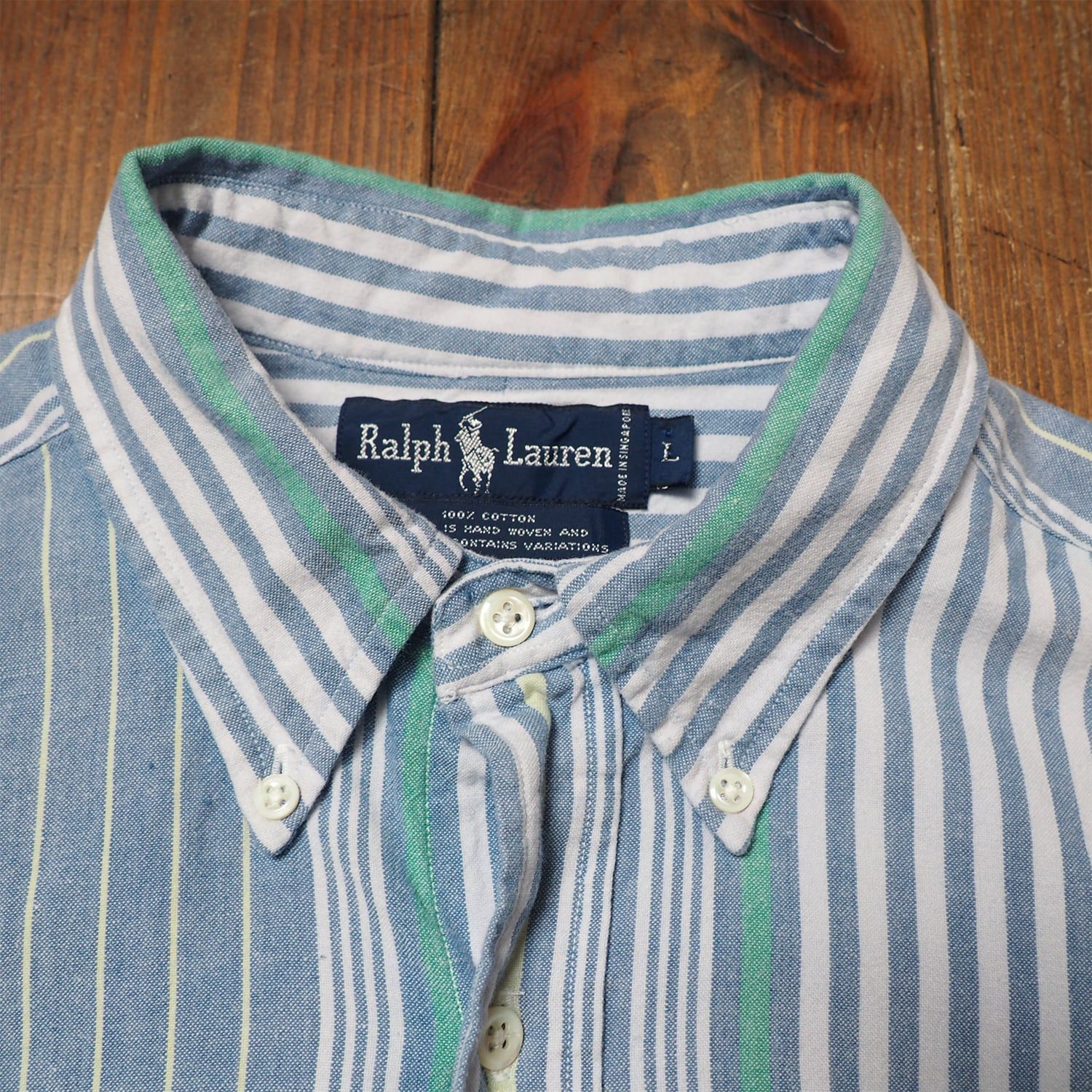 80s 90s Ralph Lauren ラルフローレン シャツ ストライプ ボタン