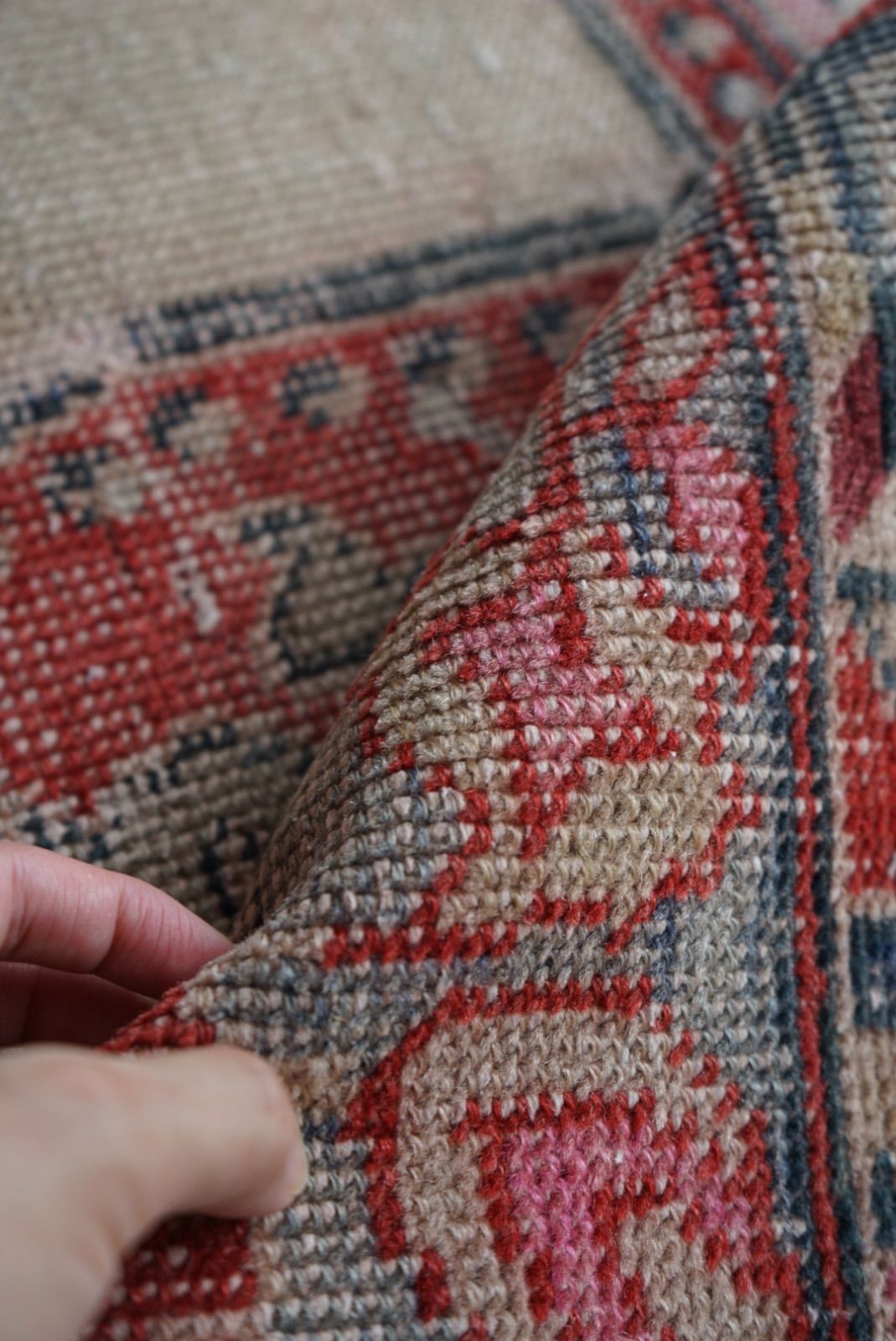 レア柄　112×195 flower シャビー　ヴィンテージトルコラグ レア柄 112×195 flower シャビー ヴィンテージトルコラグ