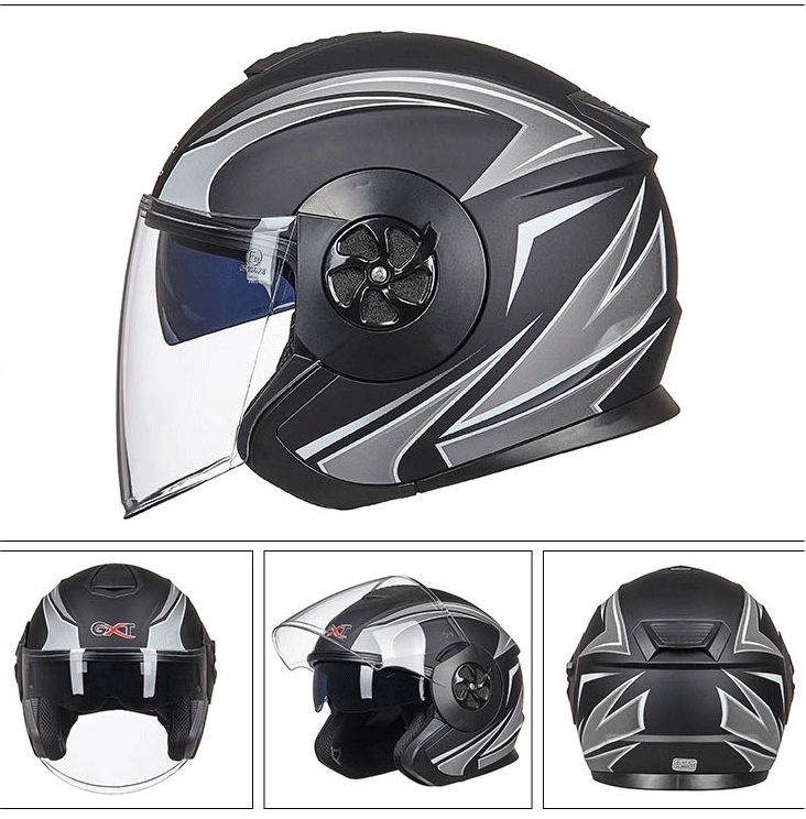 GXT ヘルメット ジェットヘルメット ダブルシールド バイクヘルメット ハーフヘルメット 半帽 Helmet 男女兼用 バイク用品 - メルカリ