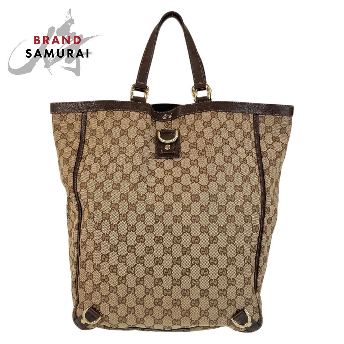 美品 GUCCI グッチ アビー ブラウン ゴールド金具 GGキャンバス/レザー 