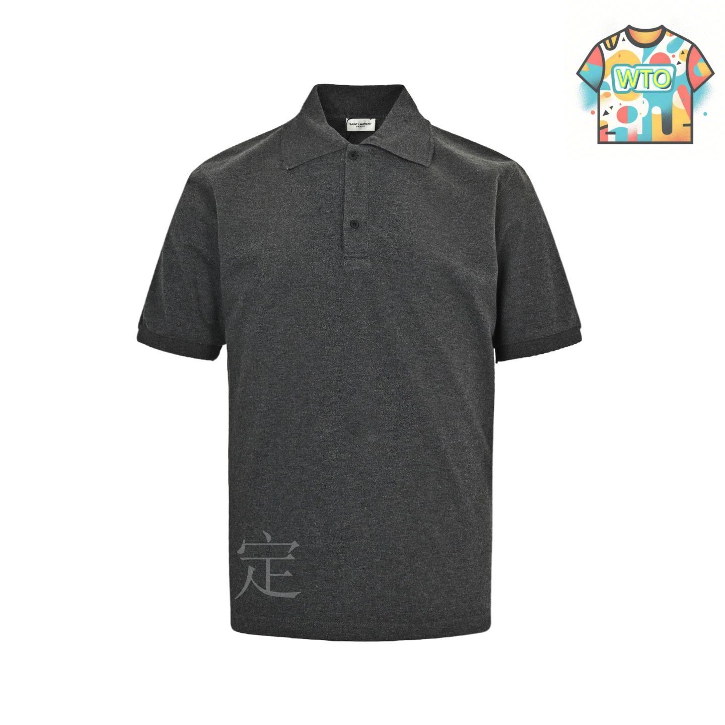 今日特価】Saint Laurent SLP 胸元小ロゴ刺繍ポロ T シャツ-2