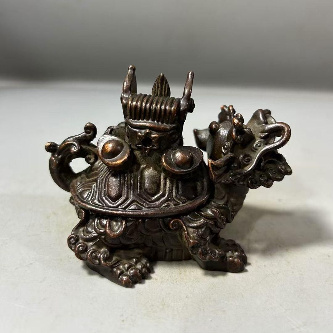 銅器 竜亀薫香炉 茶道具 香道具 工芸品 美術品 置物