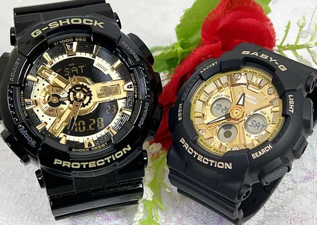 恋人たちのGショックペアウオッチ ペア腕時計 G-SHOCK BABY-G  ペア腕時計 カシオ 2本セット アナデジ GA-110GB-1AJFBA-130-3AJF  ラッピング無料  メッセージカード手書きします 　クリスマス プレゼン