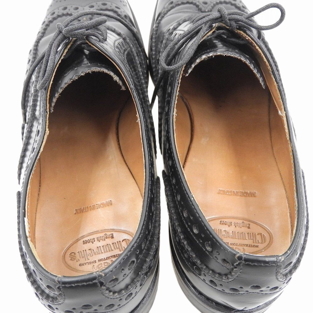 チャーチ 現行ロゴ BURWOOD バーウッド フルブローグ ウイングチップ メダリオン シューズ 37 1|2 23.5-24cm レディース 黒 WWW_MORNINGWALKER_COM