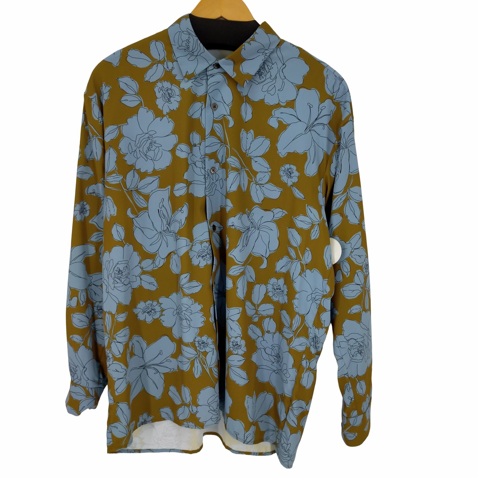 ティーケー タケオキクチ tk. TAKEO KIKUCHI ラインフラワー柄シャツ ドレープ フローラル メンズ JPN：M 