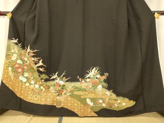 逸品❇️作家もの豪華暈し染め金彩刺繍黒留袖比翼仕立て❇️ ５つ紋‥６点フルセット fb496e1a1d0bfe4c78d2a8e4447078