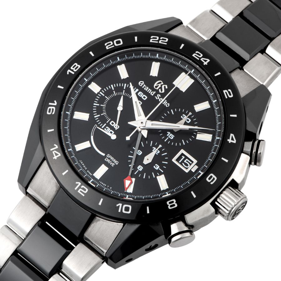 中古 グランドセイコー Grand Seiko スポーツコレクション 9Fクォーツ GMT SBGN027 ブラック メンズ 腕時計 グランドセイコー Grand Seiko スポーツコレクション クォーツ GMT